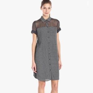 Bailey 44 silk mixed media shirt dress size large Anthropologie resort